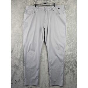 Travis Mathew Golf Pants Men Size 42x32 Gray Trevino 5 Pocket Performance Flaws